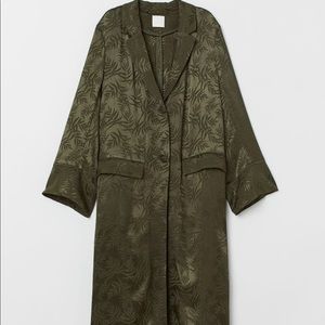 H&M brand new dark green long coat size small